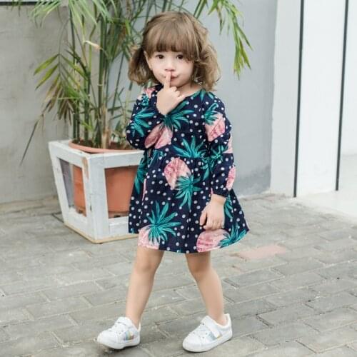 Strawberry Dress Girl Floral PrincessFancy Cute Long-Sleeved Beautiful Blouse Children Spring and Autumn Clothes