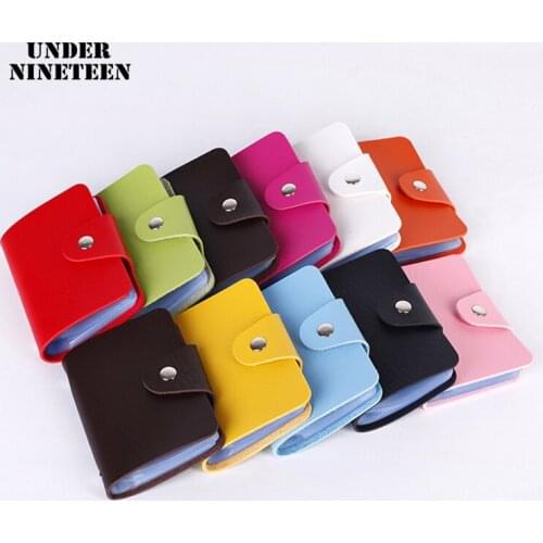 Under Nineteen 24 Card Slots Credit Card Holder/Cases Card Holder Wallet Business Card Package PU Bag Wholesale Custom Logo