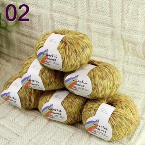 Sale of colorful 6ballsX50g thread camel hair color broken dyed line knitted scarf coat line mohair wool Colorful Pistach 02