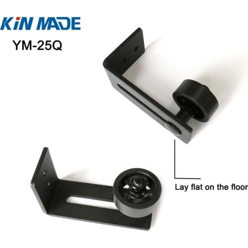 KINMADE YM-25Q Adjustable Black Stay Roller Guide for Sliding Barn Door Lay Flat on the Floor