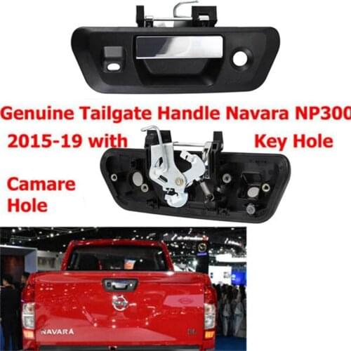 Car Rear Tailgate Handle Durable Rear Door Handle with Camera-Key Hole, for Nissan Navara NP300 2014 2015 2016 2017 2018+ 90606