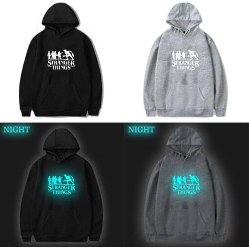 Hip Hop Stranger Things Hoodies Kids Adults Luminous Sweatshirts Sudadera Hombre Cloth Moletom Harajuku Teenagers Hoodie