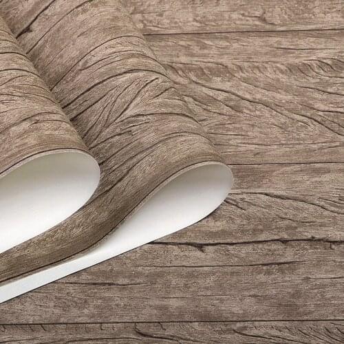 Antique wood grain wallpaper waterproof imitation wood grain clothing store barber shop bar restaurant wallpaper