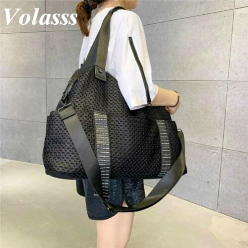 Volasss Fashion Women Handbag For Female Travel Bag Black Large Capacity One-shoulder Travel Handbag Oxford Cloth Girls Gym Bag