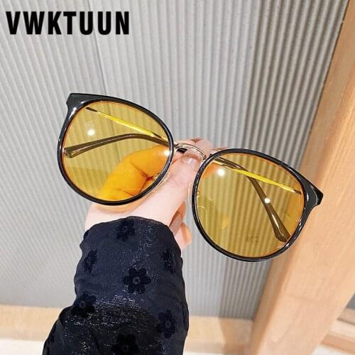 VWKTUUN Sunglasses Women 2020 Round Glasses UV400 Sunglasess Tr 90 Frame Glasses Oversized Driver Shades for Women Sun glasses