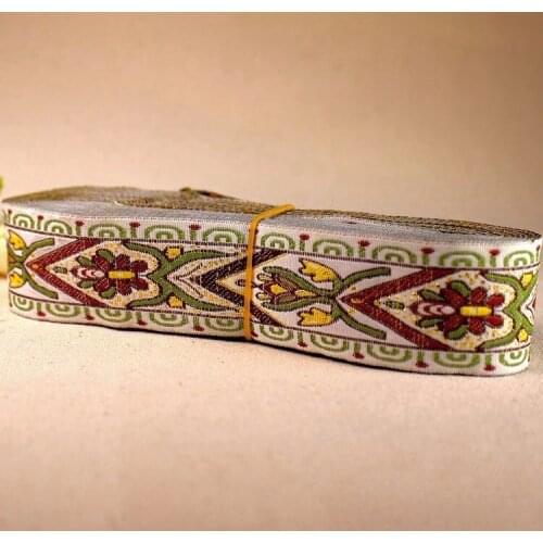 Embroidery ethnic jacquard webbing woven tape lace ribbon trim 3.5cm tribal boho DIY garment bag gift accessory native zakka sew