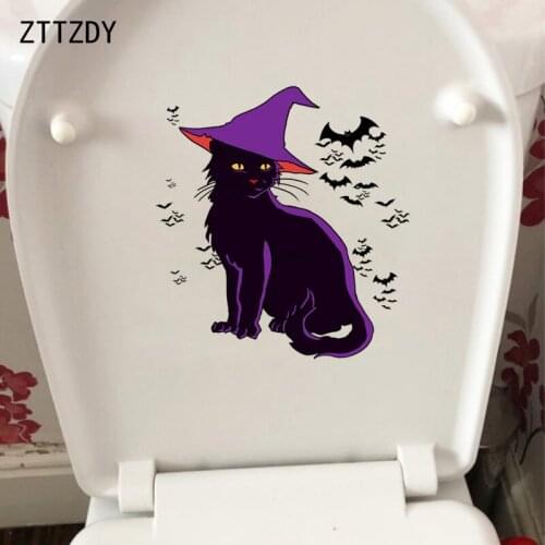 ZTTZDY 22.7*24CM Personal Cat Bedroom Home WC Toilet Seat Sticker Wall Decor Decal T3-0317