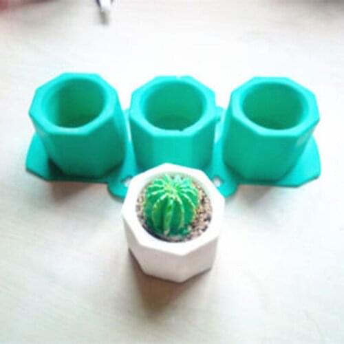 1 pc 3D Concrete Planter Cactus Cement Silicone Mold DIY Clay Craft Flower Pot Mold Silicone Ceramic Plaster Vase Mould
