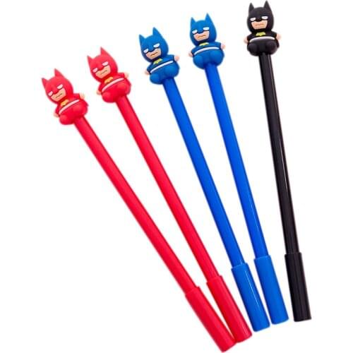 1 Pcs Super Hero Cartoon Anime Gel Pen Black Ink Student Writing Signature Pens Novelty Gift Stationery School Supplies