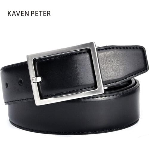 Mens Genuine Leather Belt Men Brown and Black Color Luxury Brand Leather Belts For Jeans For Man Office Work Classic Man Belts