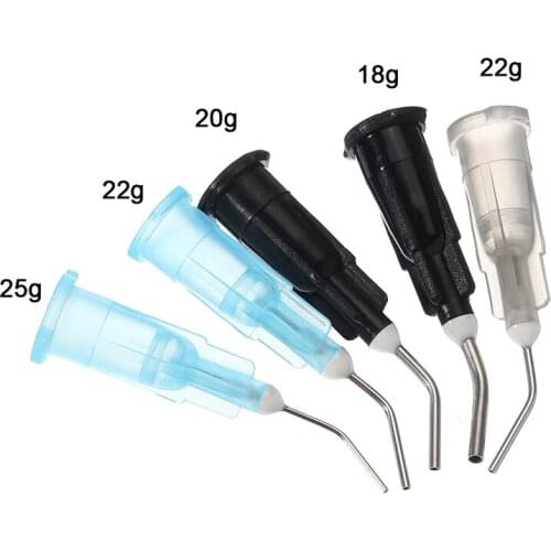 100pcs Irrigation Bent Needle Tips Welding Flux Dental Flow Sealant Etchant Composite Resin Acid Reagent Syringe Tips Equipment