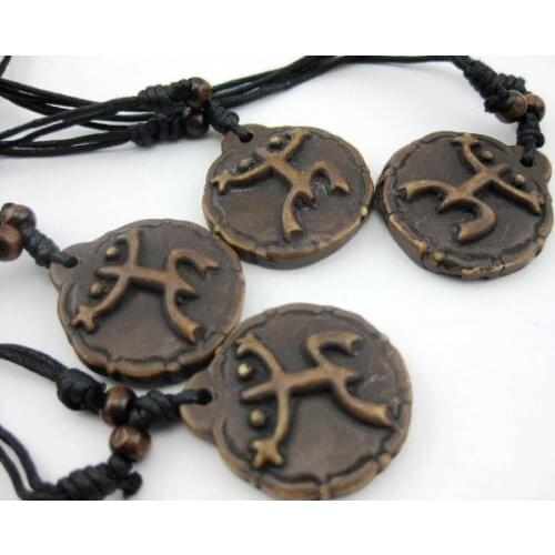 FREE SHIPPING 12 necklace Black Wax Cotton Cord Carved Bone Powder Resin Taino Frog