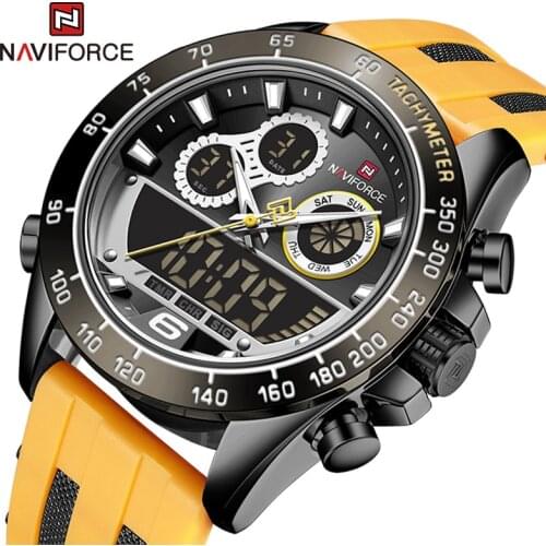 2021 Top Luxury Brand NAVIFORCE Men Watch Fashion Leisure Sports Waterproof Silicone Strap Watches Automatic Date Display Clock