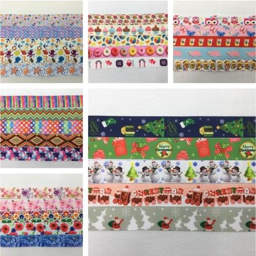 25mm 5Yard Animal Flowers Leopard Mixed Color Grosgrain Ribbons Gift Wrapping Sewing Ribbon Party Decoration Accessories