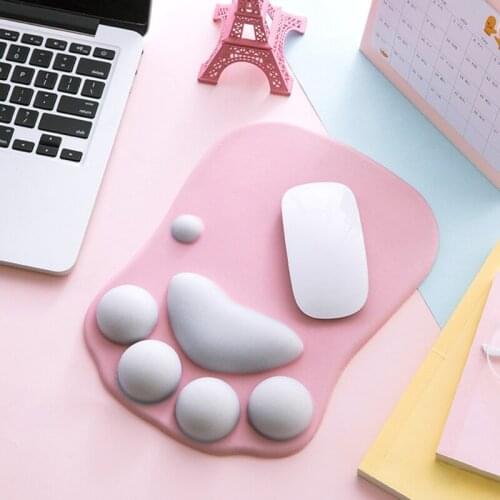 3D Mouse Pad Anime Silicone Cat Paw Mouse Pad Wrist Rest Support Memory Foam Mat