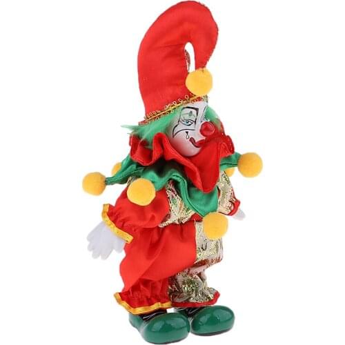 6inch Vintage Clown Man in Colorful Clothes Set Figure Standing Doll Home Decor #2
