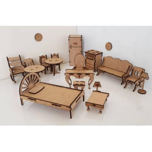 72 piece miniature wooden toys