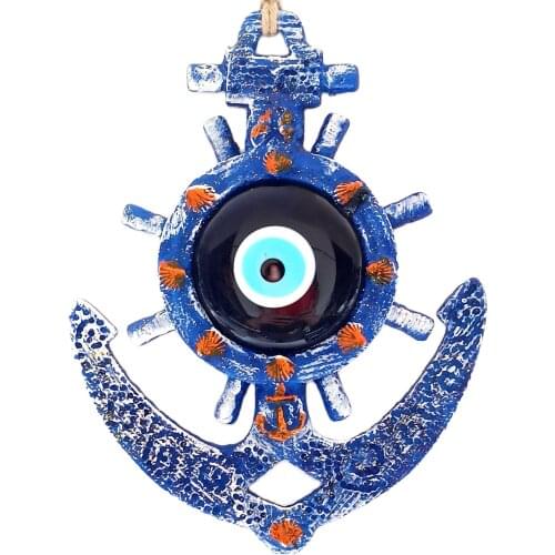 Evil Eye Beads Glittery Anchor Wall Ornament