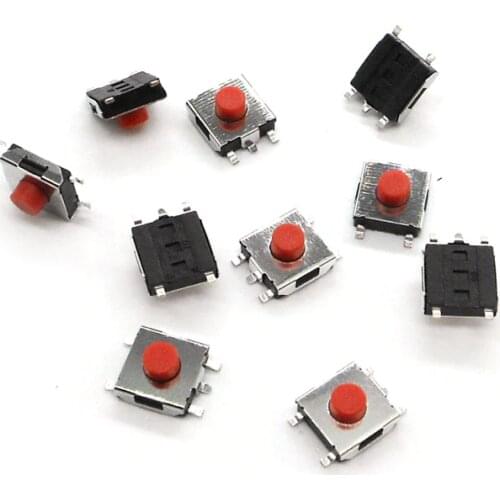 JOYING LIANG 5 feet 6*6*2.5~5MM Light Touch Push Button Patch Switch Red/ Black 6x6 5 Feet Micro Patch Switches