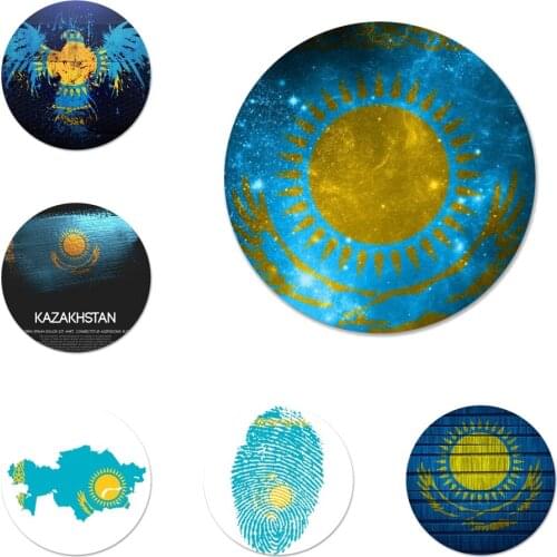 Kazakhstan flag Popular Icons Pins Badge Decoration Brooches Metal Badges For Clothes Backpack Decoration