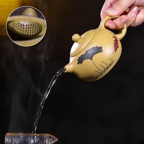 Classic Tea Pot Purple Clay Xi shi Teapots ore beauty kettle 188 Ball hole filter Handmade Tea set Customized gifts 200ml MJ