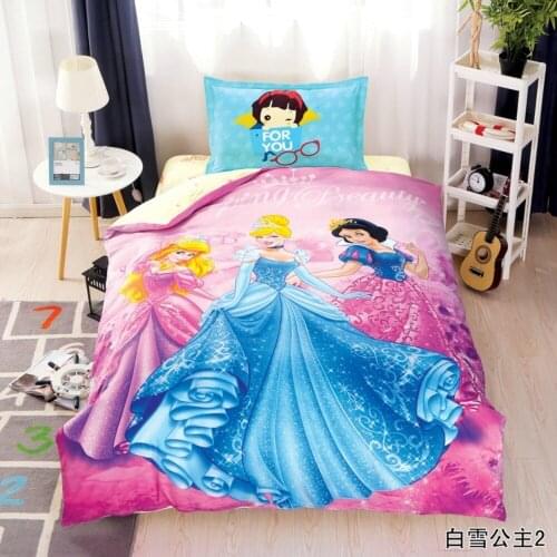 Disney Cinderella Aurora Princess Baby Bedding Set Cotton Duvet Cover Set Pillowcases Bedclothes for Children Girl Boy Holiday