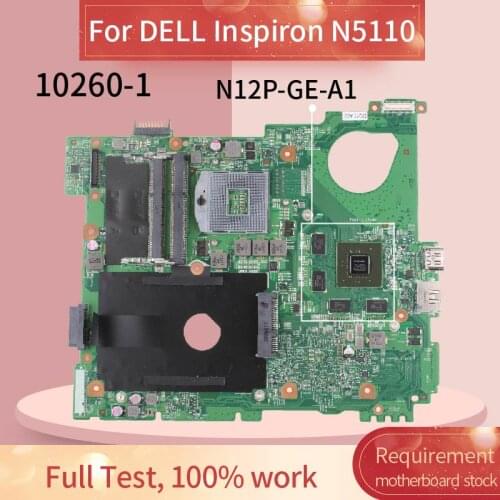 CN-0J2WW8 0J2WW8 Laptop motherboard For DELL Inspiron 15R N5110 GT525M 1GB HM67 Notebook Mainboard 10260-1 N12P-GE-A1 DDR3