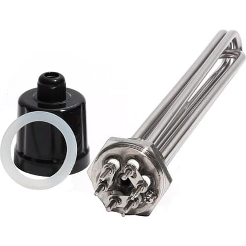 1 1/4" BSP/DN32/42mm Thread 3U Immersion Heater Heating Element with Probe and Ground Screw 3KW/4.5KW/6KW/9KW/12KW