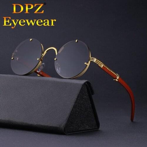 2021 New Luxury Men Fashion Steampunk Pilot Sunglasses For Women Round Vintage Brand Design Sun Glasses UV400 Zonnebril Heren