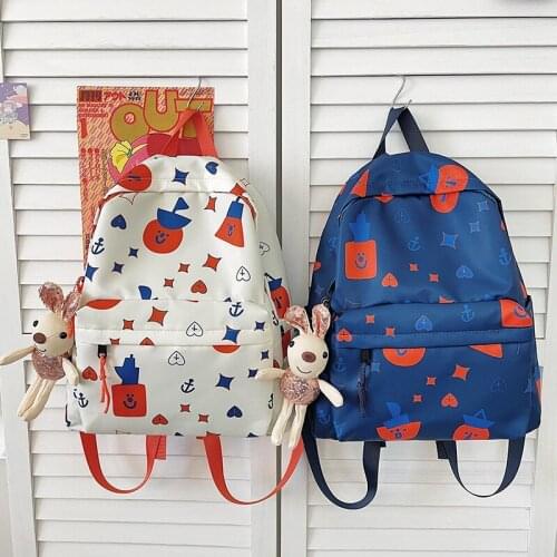 Korean Style New Fashion Womens Backpack Cute Printed Bookbags For Teenage Girls Large-capacity Outdoor Leisure School Bags