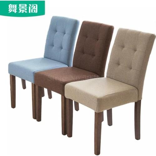 Dining chair solid wood dining chairs coffee restaurant hotel chair fabric simple modern home desk stool