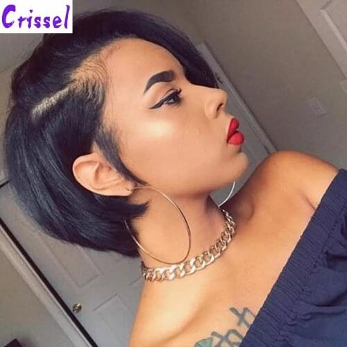 Crissel Pixie Cut Wig Human Hair Short Bob Human Hair Wigs For Black Women Straight Wig Brazilian Pixie Cut Wig Natural Hair