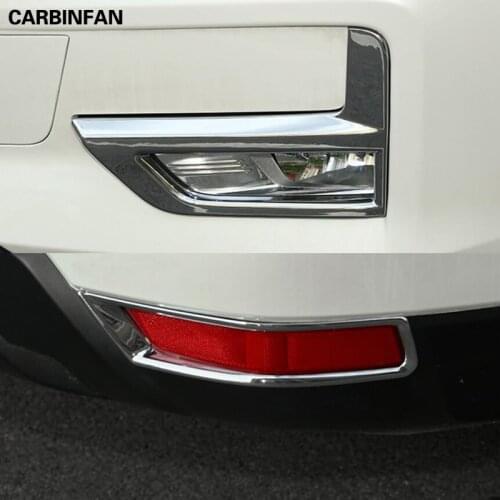 Front + Rear Fog Light Lamp Cover Chrome Bumper Reflector Accessories For 2017 Nissan Rogue X-Trail T32 Facelift XTrail