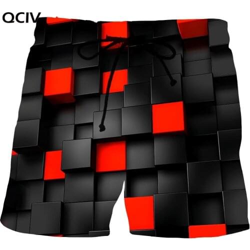 Space Graphic Beach Shorts For Men 3D Pattern Cube Boardshorts Men/Women Short Pants