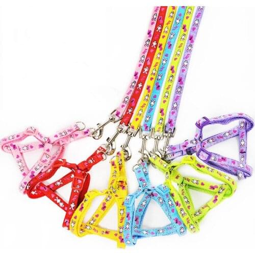 Pet Dog Harness Adjustable Pet Leashes Puppy Collar for Small Dog Cat Harness Medium Dog Accessories Outdoor Walk Rabbit Pattern
