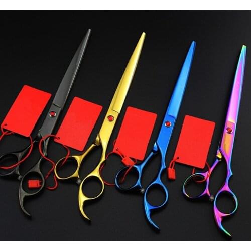 Professional 440c 8 inch dog grooming hair scissors cat pet shears animals cutting barber cats thinning hairdressing scissors