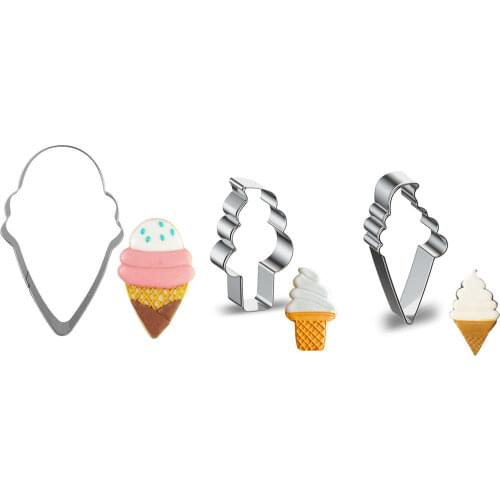 Ice Cream Cookie Cutter Stainless Steel Biscuit Cut Mold Baking Fruit Cut Cake Mold Embossing Printing Die