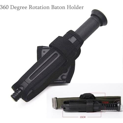 Tactical 360 Degree Rotation Baton Case Holster Flashlight Pouch Holder Bag Defense Outdoor Military Hunting Accessories