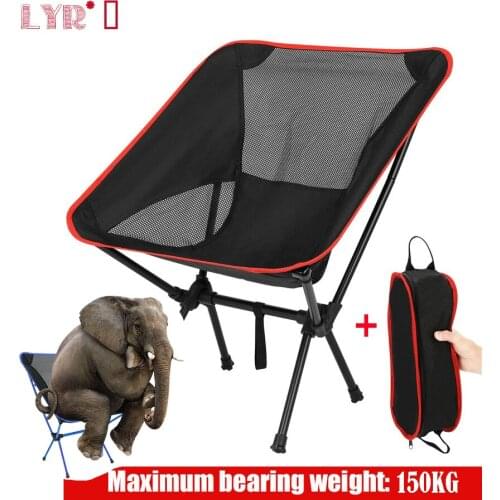 Outdoor Portable Foldable Chair Ultra Light Fishing Camping Leisure Recliner Iron Tube Moon Chair