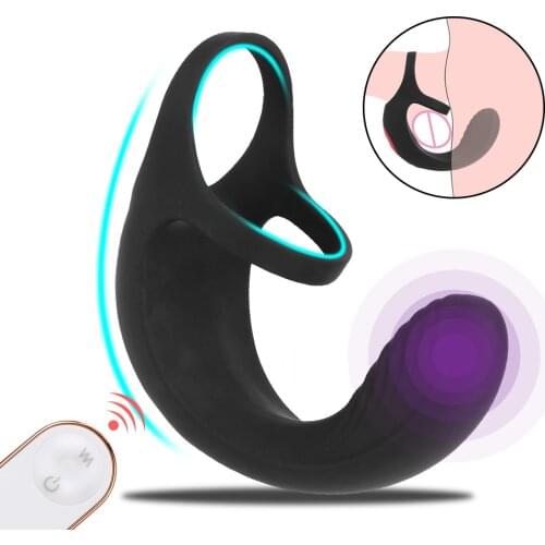 OLO 9 Modes Testicle Vibrator for Men Penis Massager Ring Dildo Chastity Belt Wireless Remote Control Sex Toys for Men