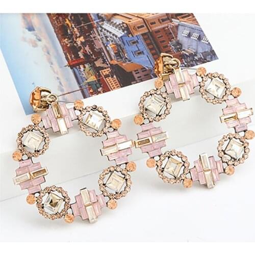 ZHINI Bohemia Vintage Gold Color Metal Earrings for Women Enthic Simple Geometric Hollow Dangle Earring Fashion Jewelry Gift