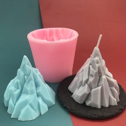 Volcanic Iceberg Shape Silicone Candle Mold for Handmade Desktop Decoration Gypsum Epoxy Resin Aromatherapy Candle Silicone Mold