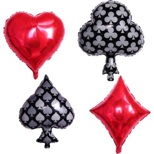 YADA INS Playing Cards Shape Balloons Birthday Part Balloon Party Celebration Decorations Kids Adult Cartoons Balloons BN200005