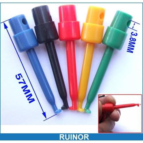 100pc DIY 5 Color Test Hook Clip SMD PCB IC Test Probe