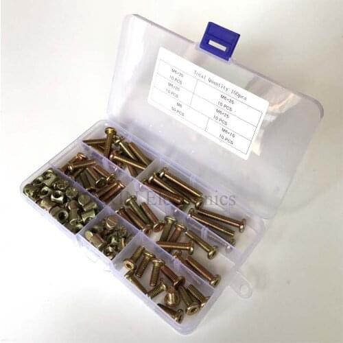 100Pcs Zinc Plated Hex Bolt M6x15/20/25/30/35mm Drive Socket Cap Furniture Barrel Screws Nuts Assortment Kit for Cots Beds