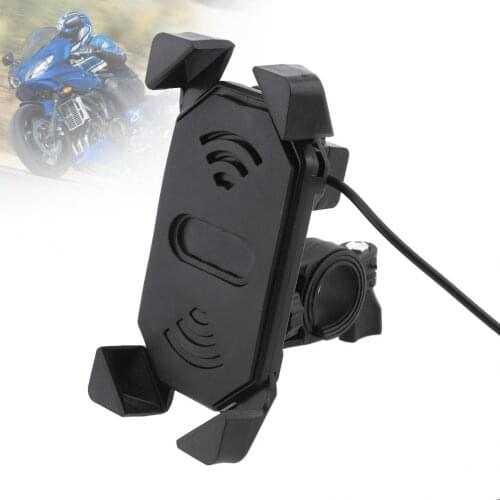 12 - 24V DC 5V 2.1A USB ABS Multi-function Telescopic-type Rotatable Motorcycle Charger for 3.5-6 Inches Mobile Phone