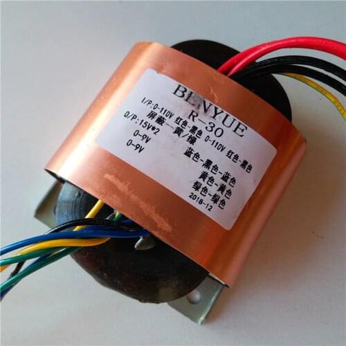 15V-0-15V 2*9V 1A R Core Transformer 110V/110V dual 15V for DAC decoder board 40VA preamplifier amplifier