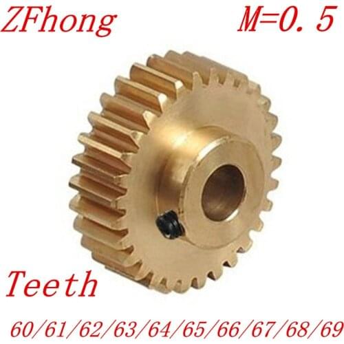 2PCS/LOT 0.5M 60 61 62 63 64 65 66 67 68 69 Teeth Brass Step Spur Gear CNC lathe machining parts