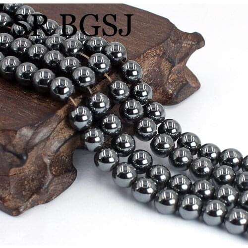 Free Shipping 8mm Round Black Hematite Jewelry Making DIY Wholesale Spacer Beads 15"