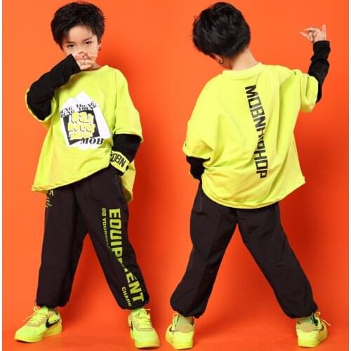 Children Hip Hop Clothes Dance Costumes for Girls Boys Jazz Ballroom Dancing T Shirt Pant Kids Dancewear Party Stage Outfits LJ